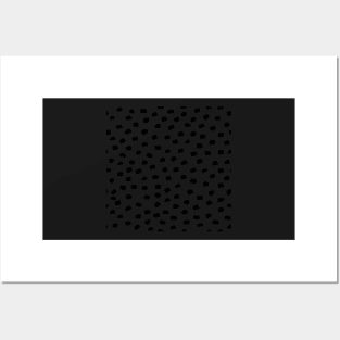 Dalmatian Dots Black and White Minimalist Doodle Strokes Ink Posters and Art